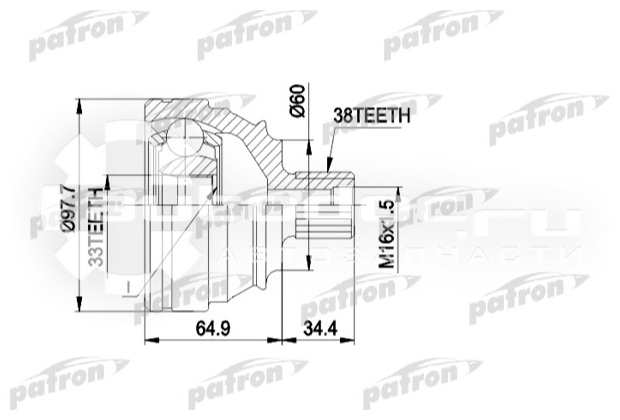 PATRON шрус наружный PCV1123