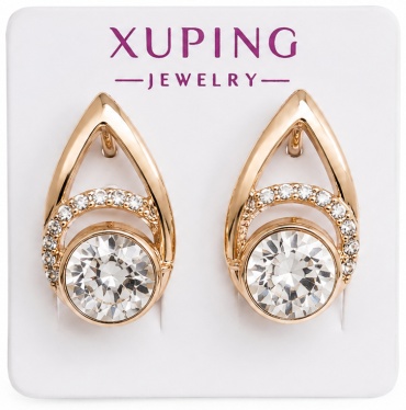 Серьги Xuping медицинское золото, фианит