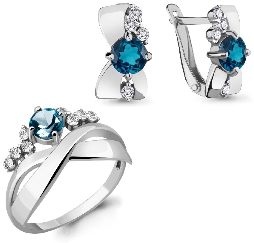 AQUAMARINE 17 разм. 159004-581180 вес 4.54 г серебро, топаз