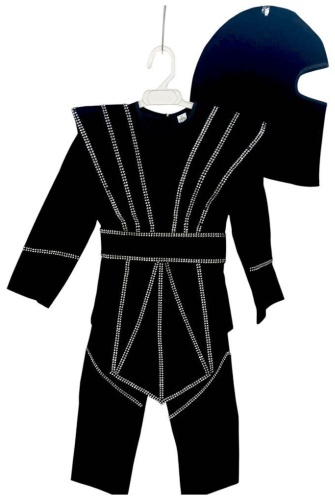 Карнавальный костюм Fashion collection Американский ниндзя черный, серебристый