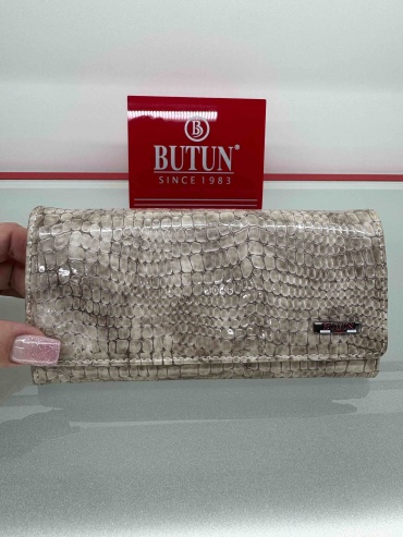 Кошелек BUTUN натуральная кожа жемчужный, светло-бежевый