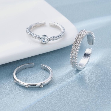 Набор 30334355_703997855 размер регулируемый бижутерный сплав, кристаллы Swarovski, серебристый