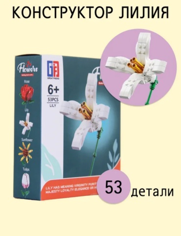 Конструктор 0457 Toys Flowers Lily 123-688, деталей 53 шт