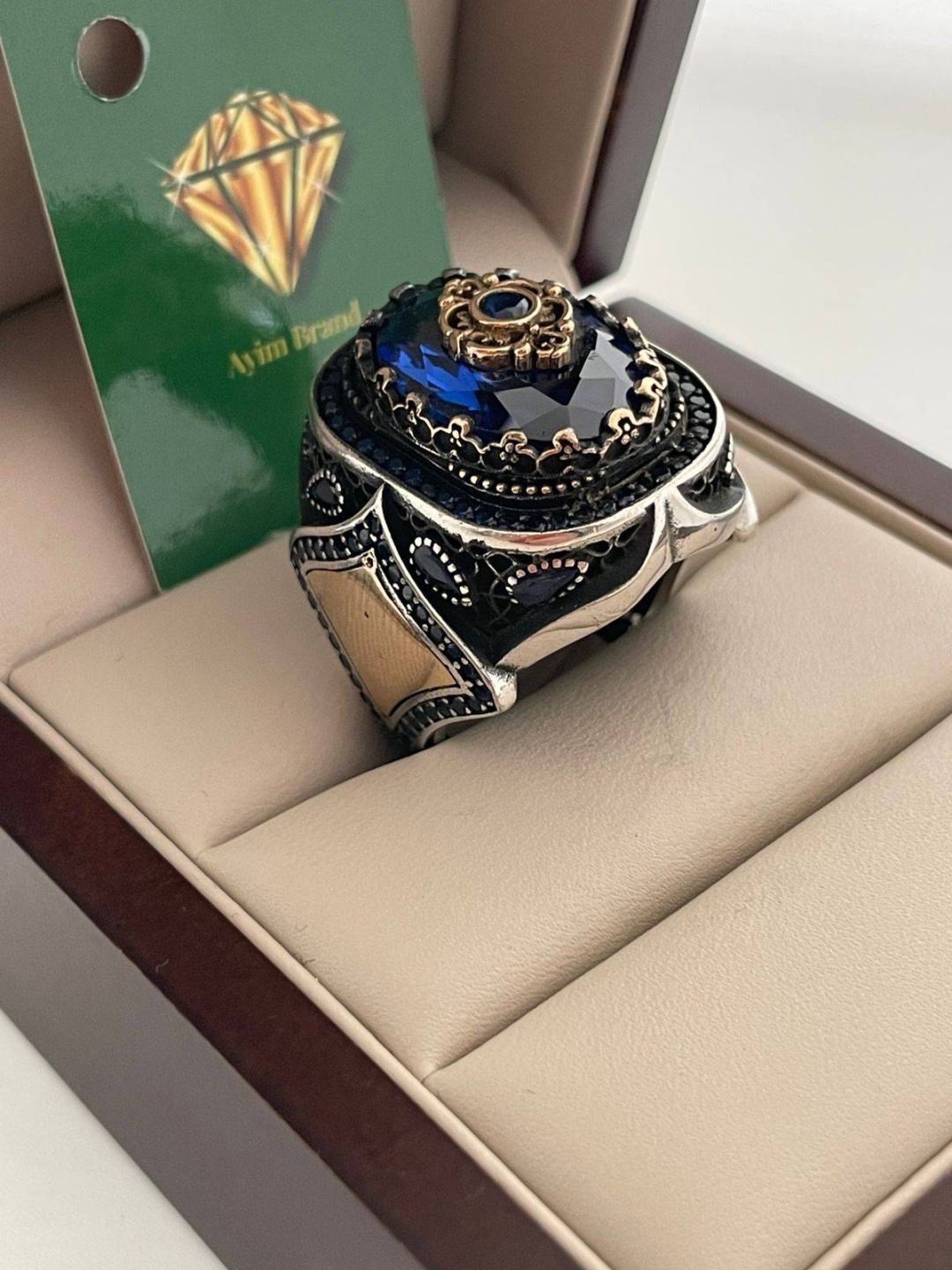 Печатка Ayim Brand 394771849 размер 20 вес 27.76 г серебро, сапфир