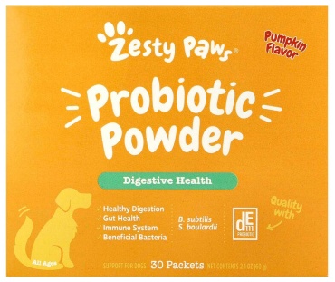 Zesty Paws Probiotic Powder добавка в корм со вкусом тыквы для собак 30 пакетиков