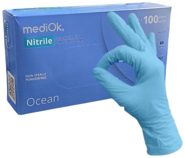 MediOk перчатки 4736 голубой 100 шт