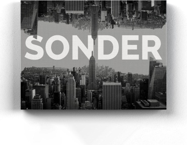 Araystudio.kz постер на холсте с надписью “Sonder” для интерьера 70x50 см