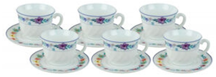Сервиз на 6 персон Danny Home Ivory Flower, предметов: 12, кофейный, стекло