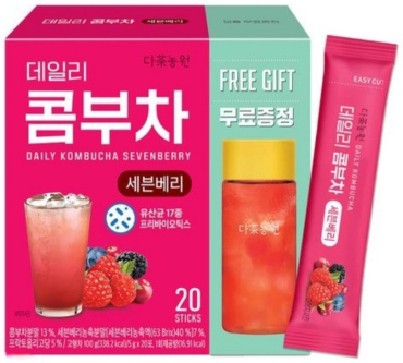 Чай Daily Kombucha Sevenberry ягодный порошок 100 г + бутылка