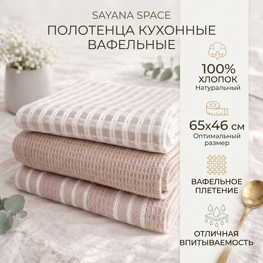 Набор полотенец SAYANA SPACE 65x46 см, хлопок, 3 шт,