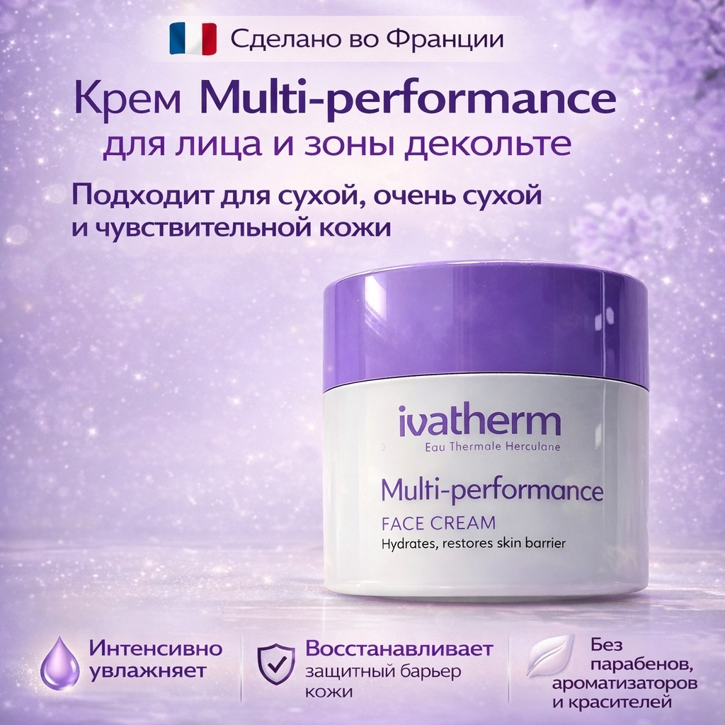 Ivatherm крем Multi-performance с керамидами для лица, для зоны декольте 50 мл