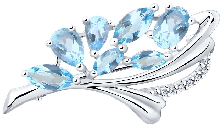 Брошь Diamant 46303 вес 2.88 г серебро, топаз