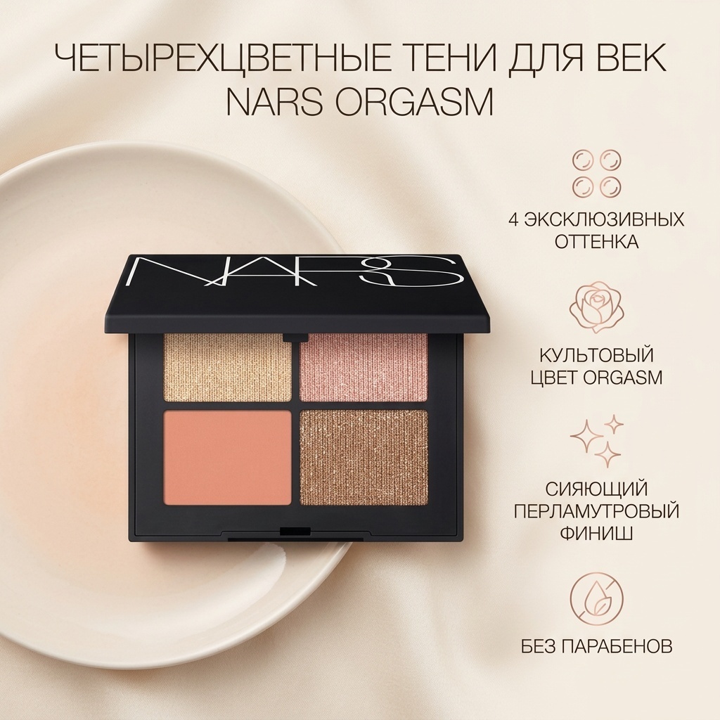 NARS тени сухие Четырехцветные тени для век ORGASM