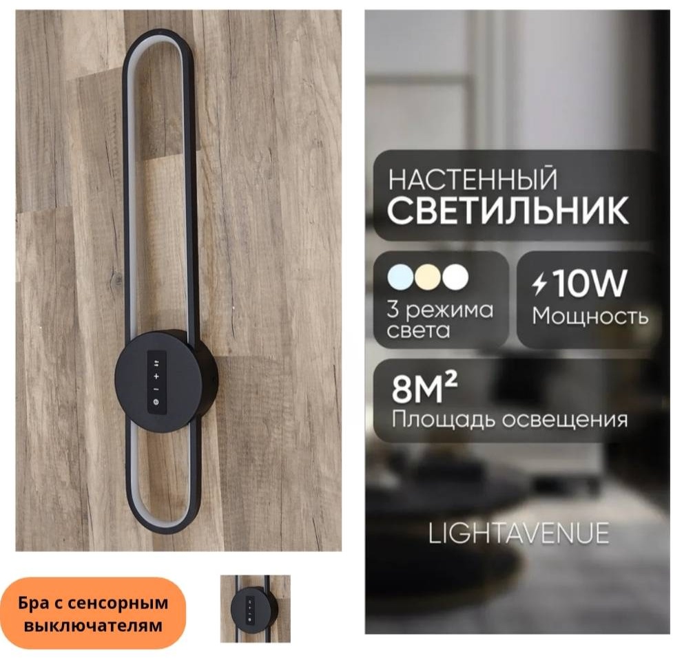 Бра настенный RRR Brand LED, черный