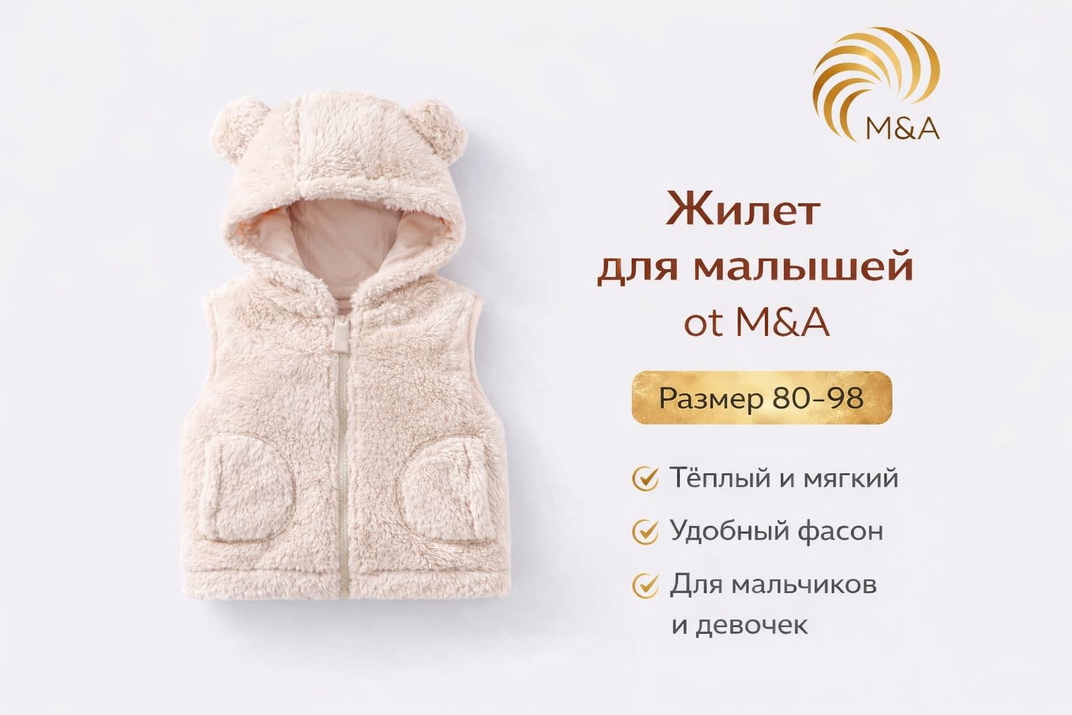 Жилет M&A бежевый