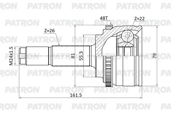 PATRON шрус наружный PCV2128