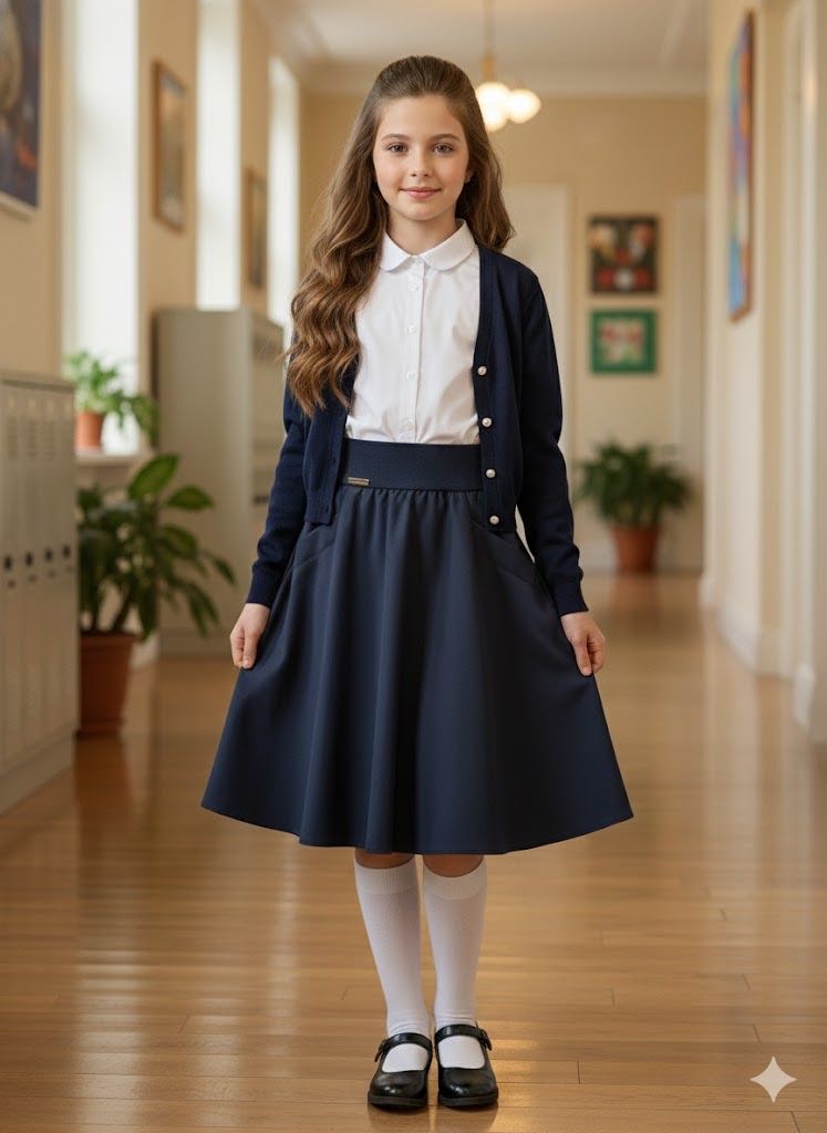 Школьная юбка полусолнце Ayata Kids темно-синий