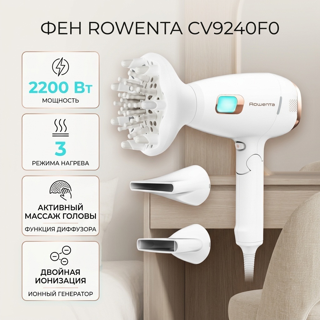 Rowenta CV9240F0 фен белый