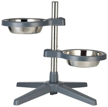 Двойная миска DOGNESS 4450 1200 мл серый, серебристый