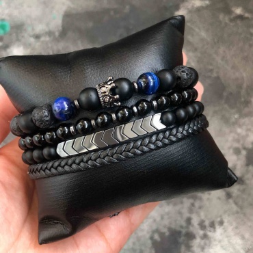 BRACELETMAN.KZ длина 19.2 см шунгит, гематит, тигровый глаз, без вставок
