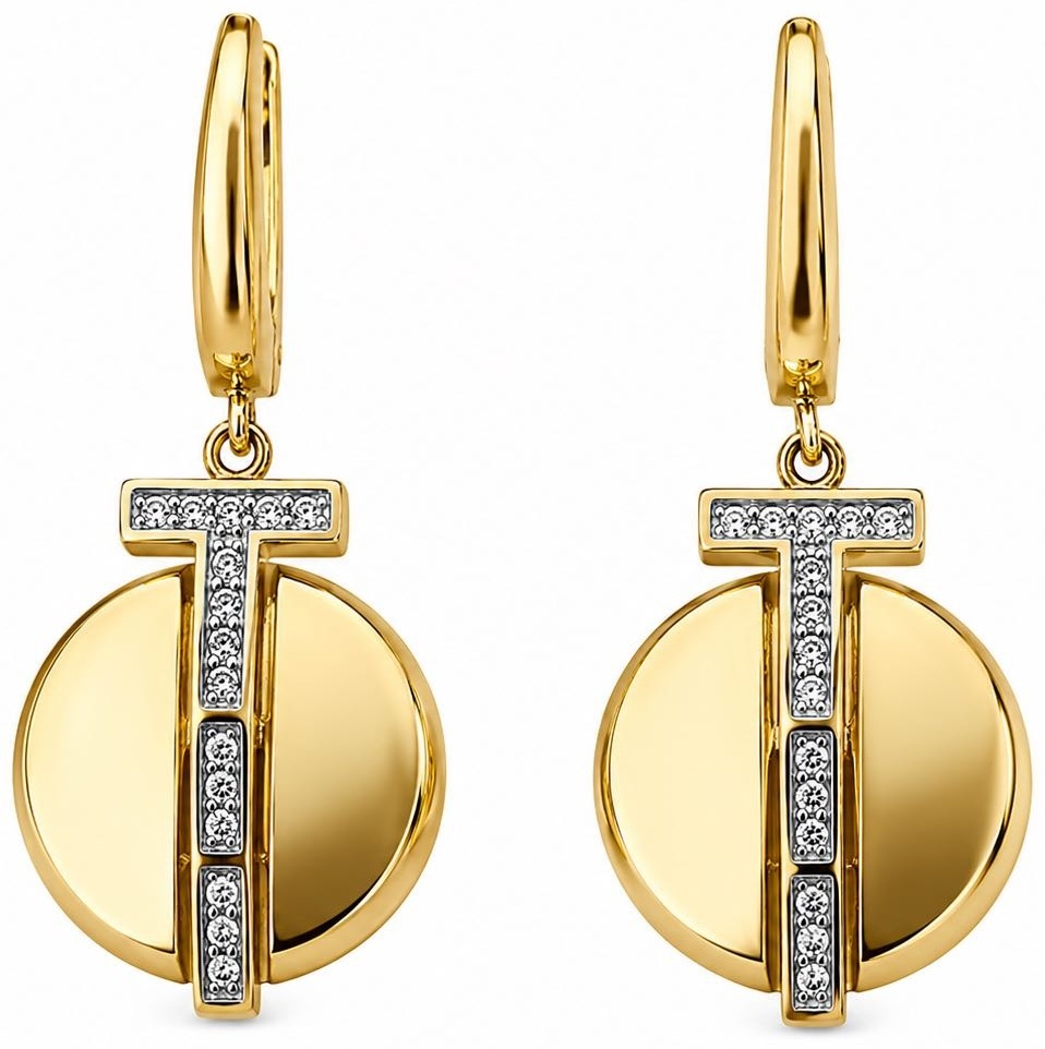 Серьги Italian Gold LK60212 вес 6.9 г золото, фианит