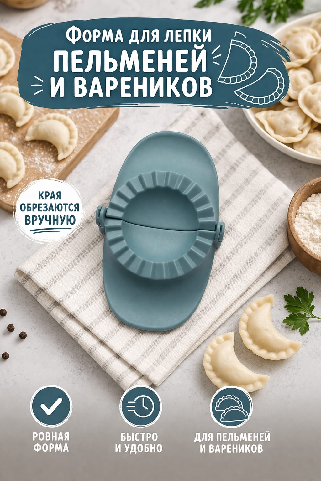 Форма для пельменей и вареников пластик 1 шт