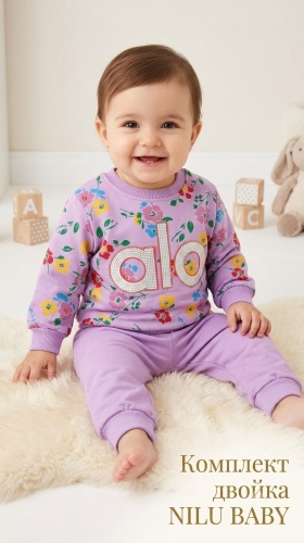 Комплект Nilu Baby фиолетовый, мультиколор
