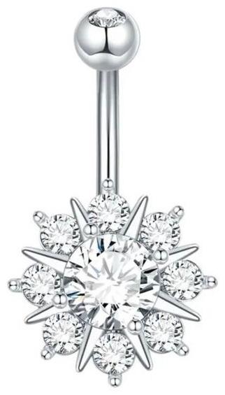 Банан CREO jewelry хирургическая сталь, цирконий, 1.6*10мм.