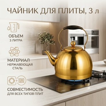 Чайник 2777979478 3 л, металл