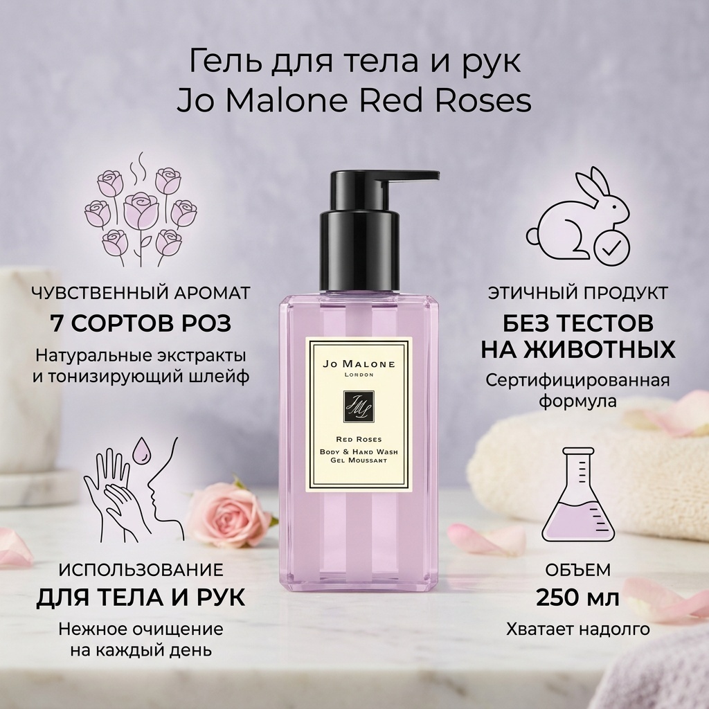 Jo Malone Red Roses гель-шампунь 250 мл