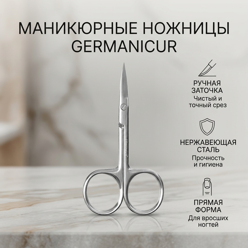 GERMANICUR маникюрные ножницы одинарная 7274 1 шт