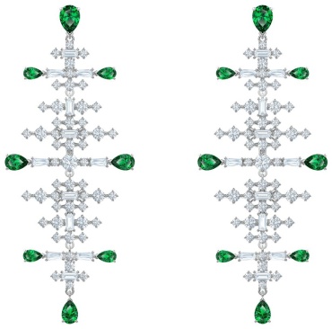 Серьги-цепочки Swarovski ювелирный сплав, кристаллы Swarovski