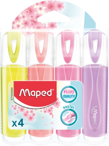 Маркер Maped 742546, 4 шт, 5 мм, ассорти пастель