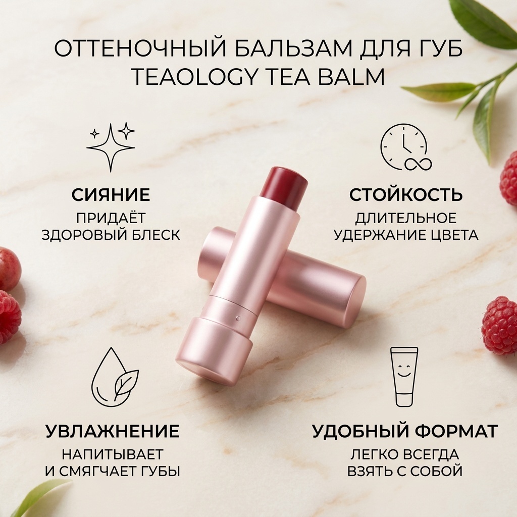 Teaology Tea Balm Tinted Lip Treatment бальзам оттеночный для губ Berry