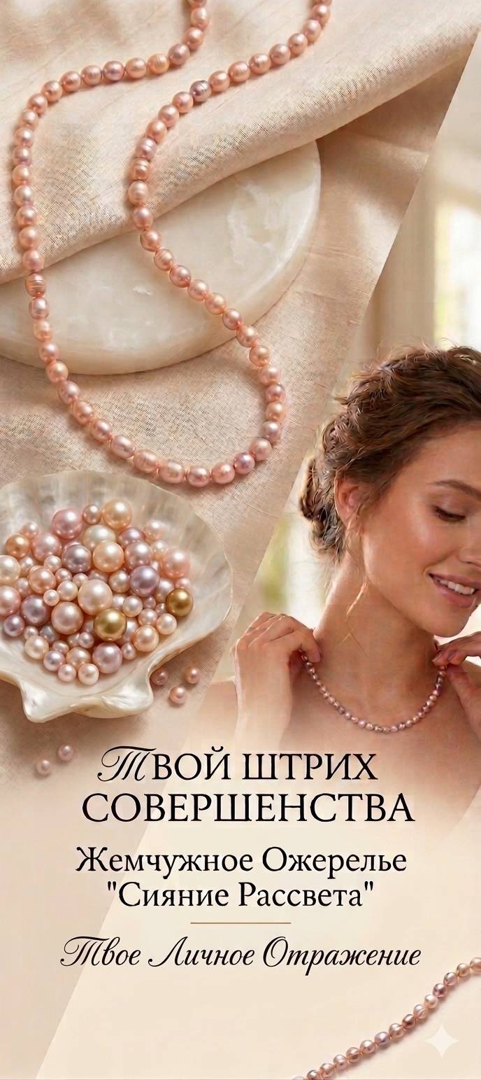 Бусы SAMOCVETVILLE длина 46.5 см титан жемчуг