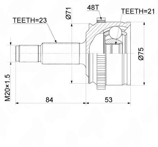 LYNXauto шрус внутренний CO3926A