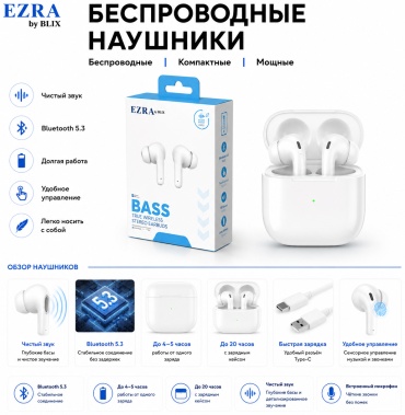 Наушники BLIX EZRA TWS126 белый