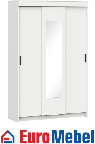 Шкаф-купе Euromebel ШКП 2, 130x201.6х50 см, белый