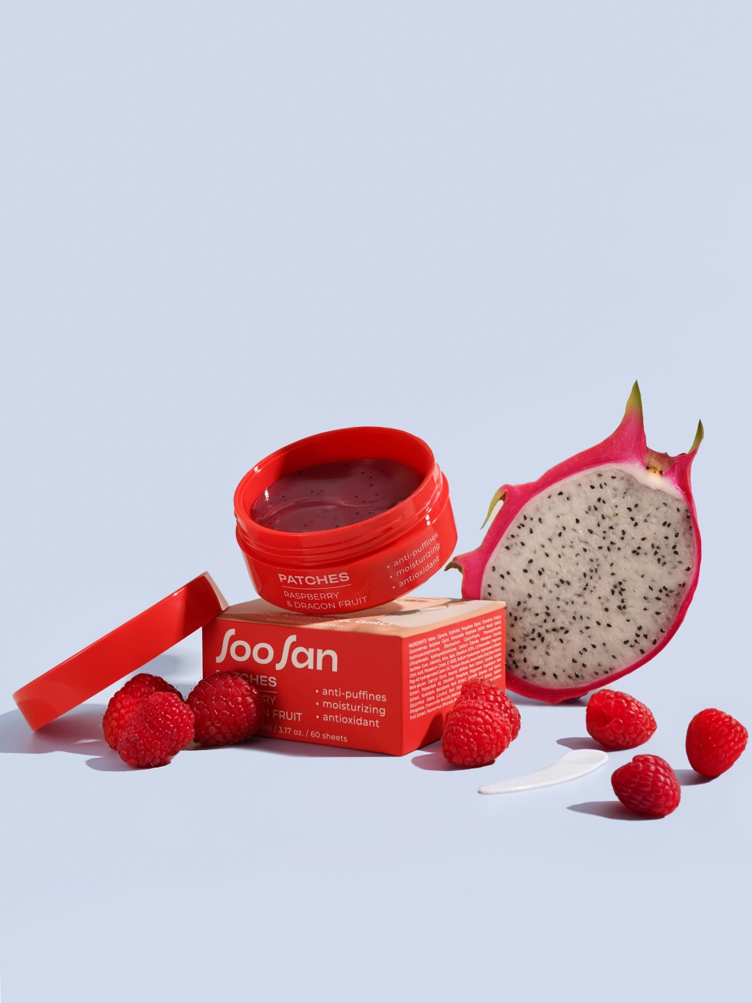 Патчи SOOSAN гидрогелевые Patches with Raspberry & Dragon Fruit от отеков 60 шт