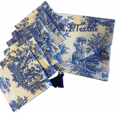 Дорожка с салфетками R.I.Textile 350x45 см, полиэстер, хлопок, дак, 15 шт