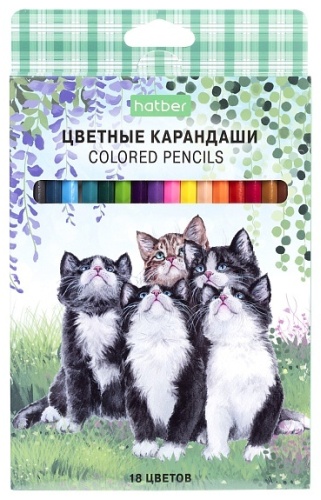 Цветной карандаш Hatber форма шестигранная 18 шт