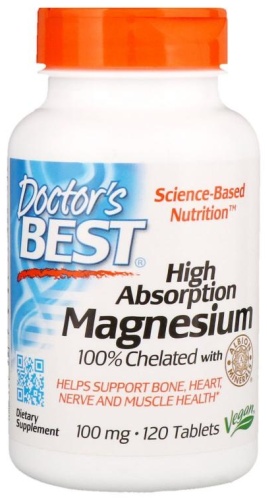 Doctor's Best Магний с высокой степенью усвоения таблетки 120 шт