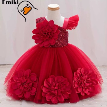 Нарядное платье Emiki красный, бордовый