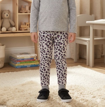 Леггинсы KIDO серый, розовый