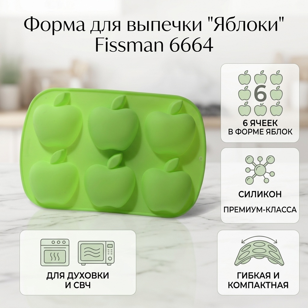 Форма для кексов Fissman силикон, 1 шт