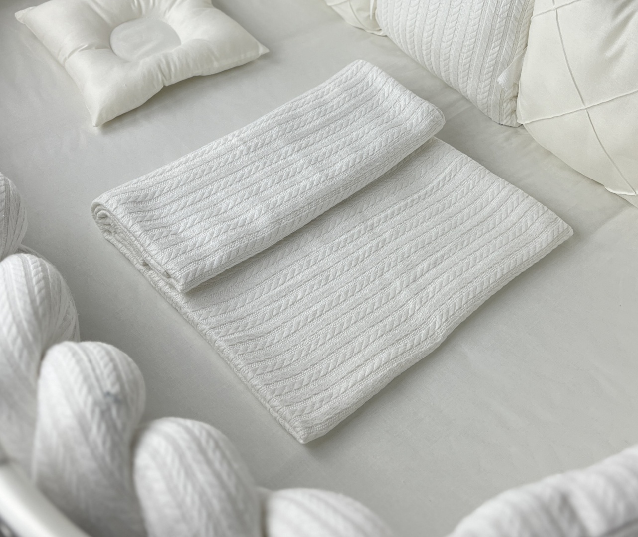 Детский плед LAVbaby Textile Косичка 110х130 см, хлопок, белый