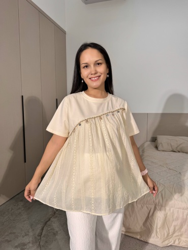 Футболка SuperMama бежевый