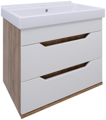Тумба с раковиной AVK A2 ТН 2Я 600 К, 60x52x45 см, белый, золотой