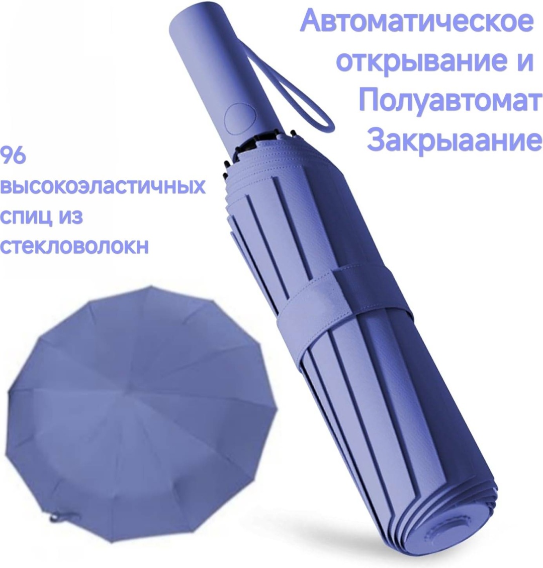 Складной зонт EEPLUYTY полуавтомат морская волна