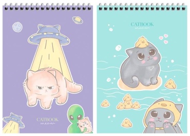 Блокнот MESHU Cat Book, A5, 60 л, мультиколор